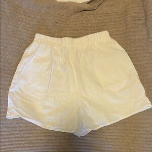 Amazon White High Waist Shorts with Elastic Waist
